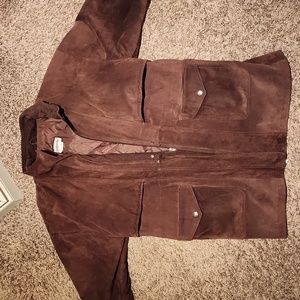 Bagatelle Large Brown Suede Leather Jacket
